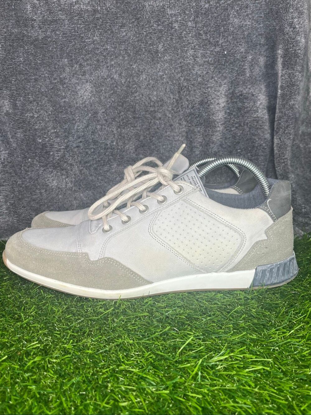 Bullboxer Men’s Casual Sneakers | Leather Upper | Gray | Size US 9